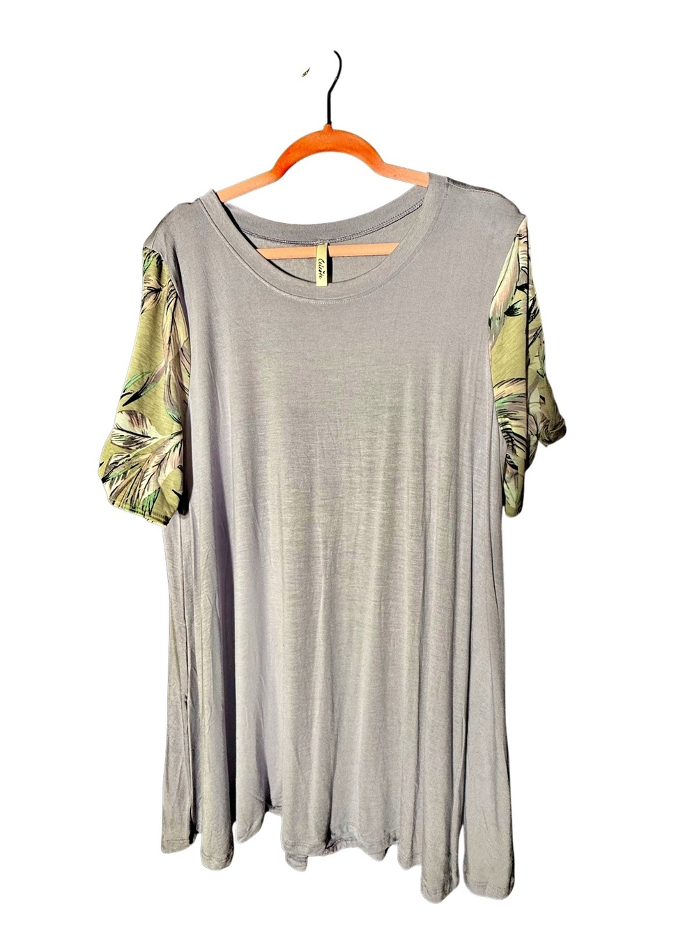 NWOT Lavender Tee with Tie Sleeves 2X